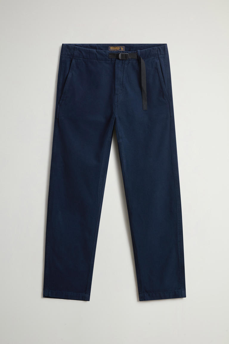 Achteraf geverfde broek van canvas van zuiver katoen Blauw photo 1 | Woolrich