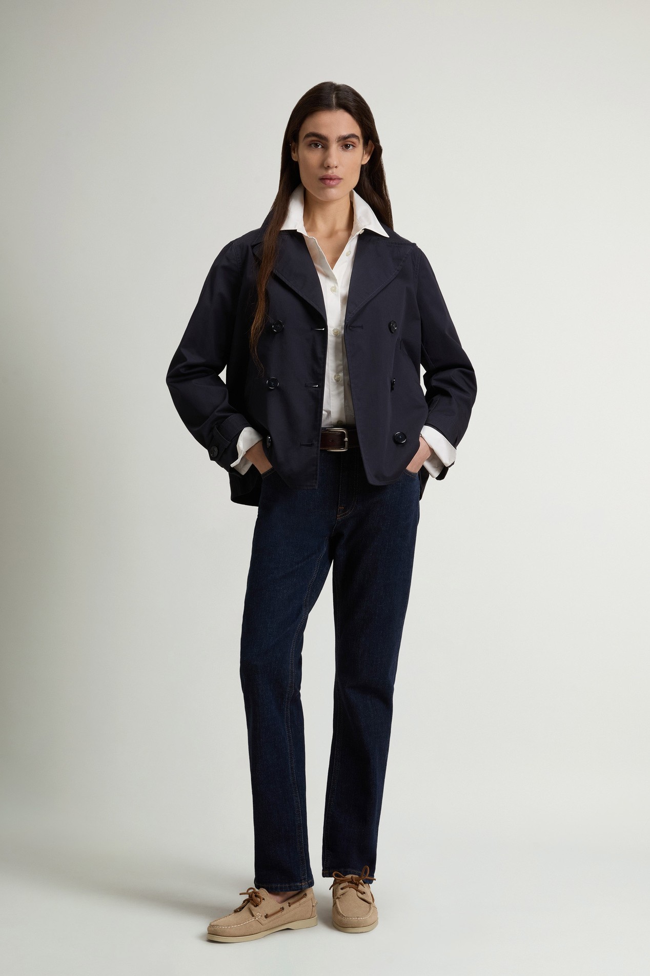 Pure Cotton Pea Coat Blue photo 2 | Woolrich