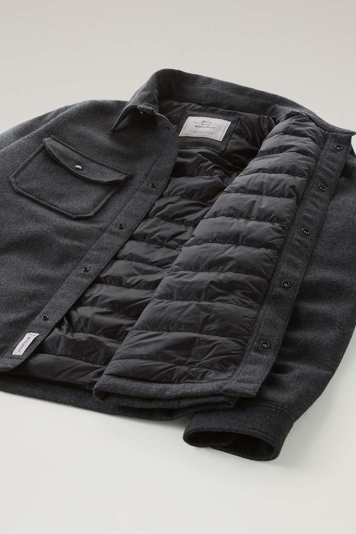 Alaskan Padded Overshirt in Recycled Italian Wool Blend Gray photo 6 | Woolrich