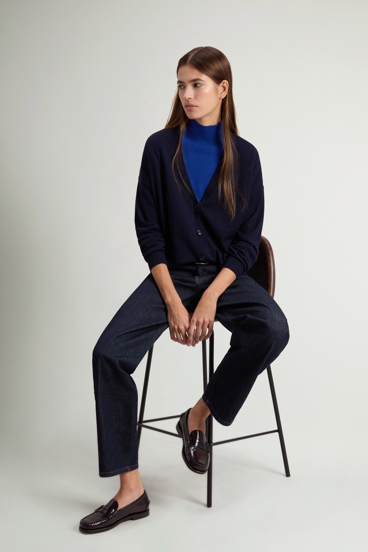 Cardigan in Pure Merino Virgin Wool Blue photo 2 | Woolrich