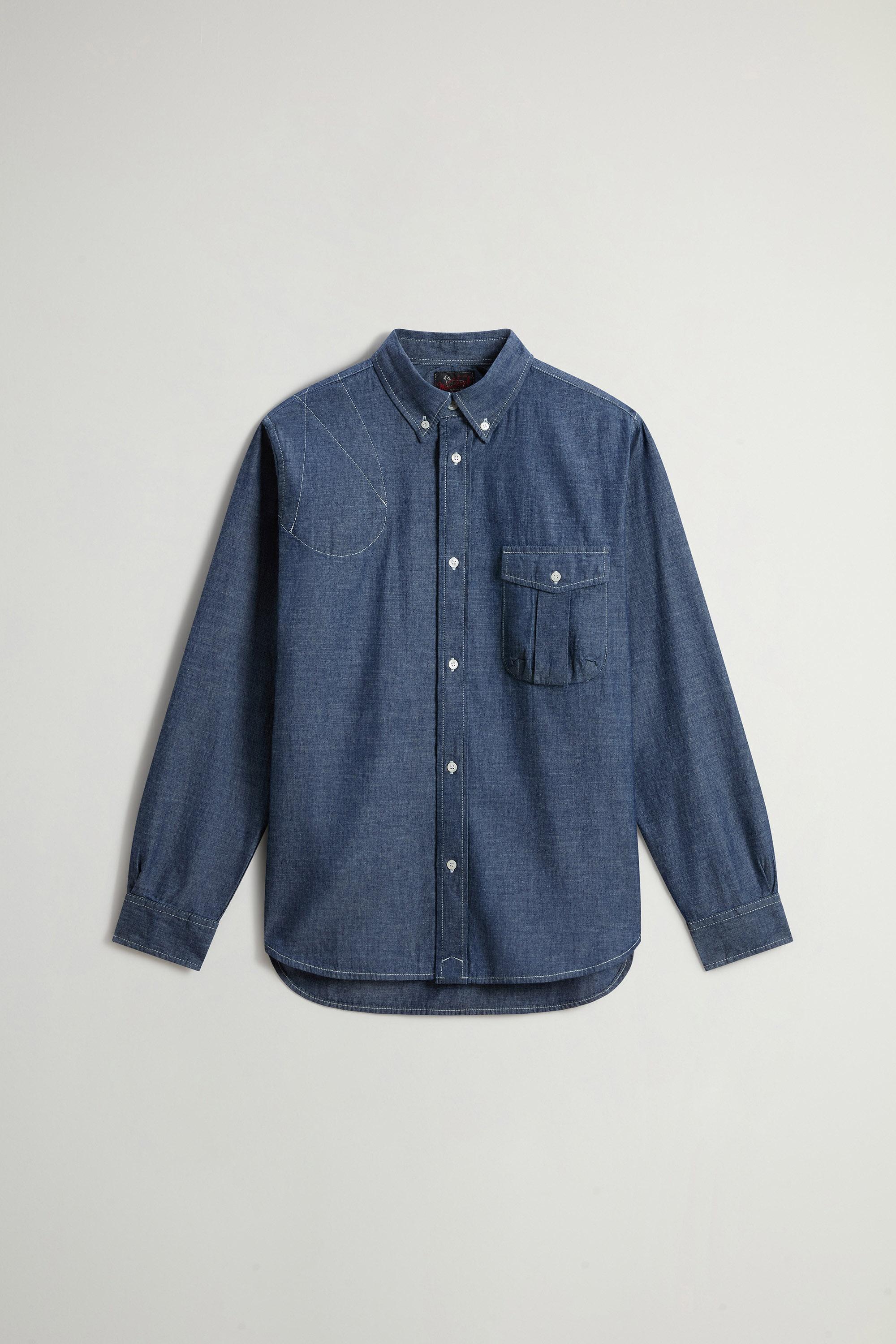 Hemd aus Chambray aus reiner Baumwolle Blau photo 1 | Woolrich