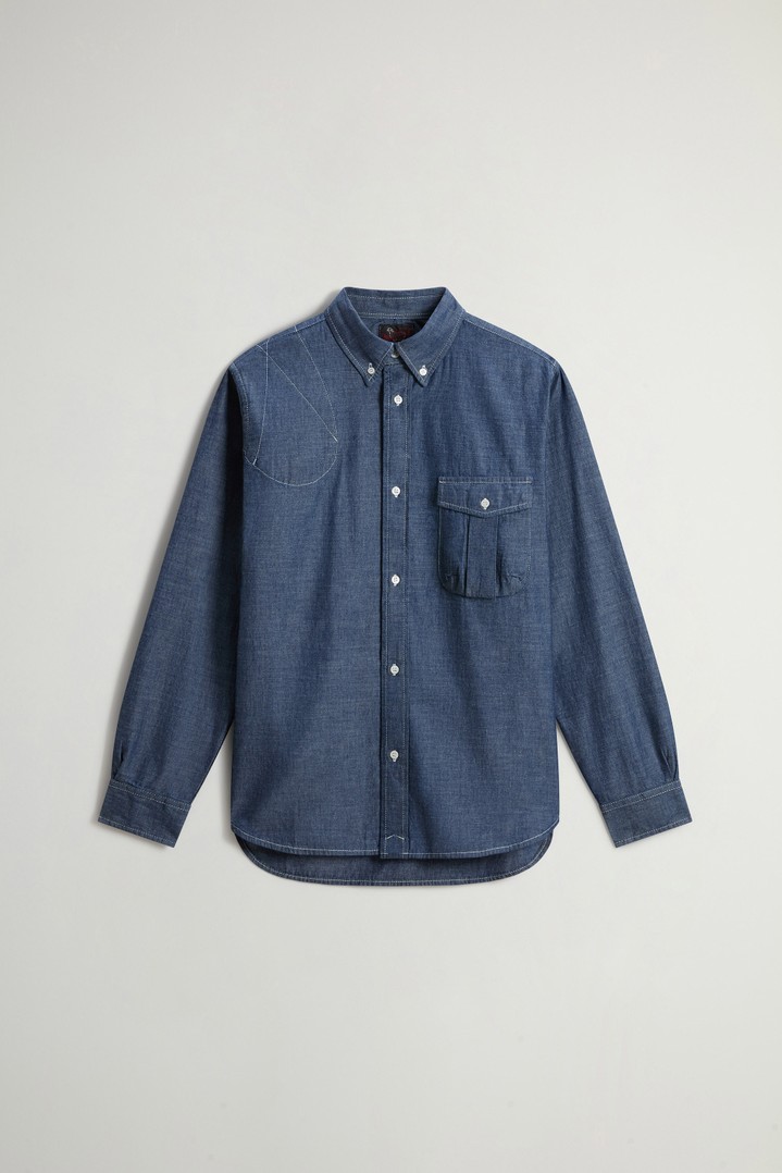 Hemd aus Chambray aus reiner Baumwolle Blau photo 1 | Woolrich