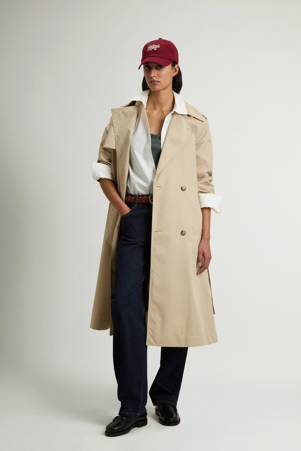 Trench Coat in Pure Cotton Beige photo 2 | Woolrich