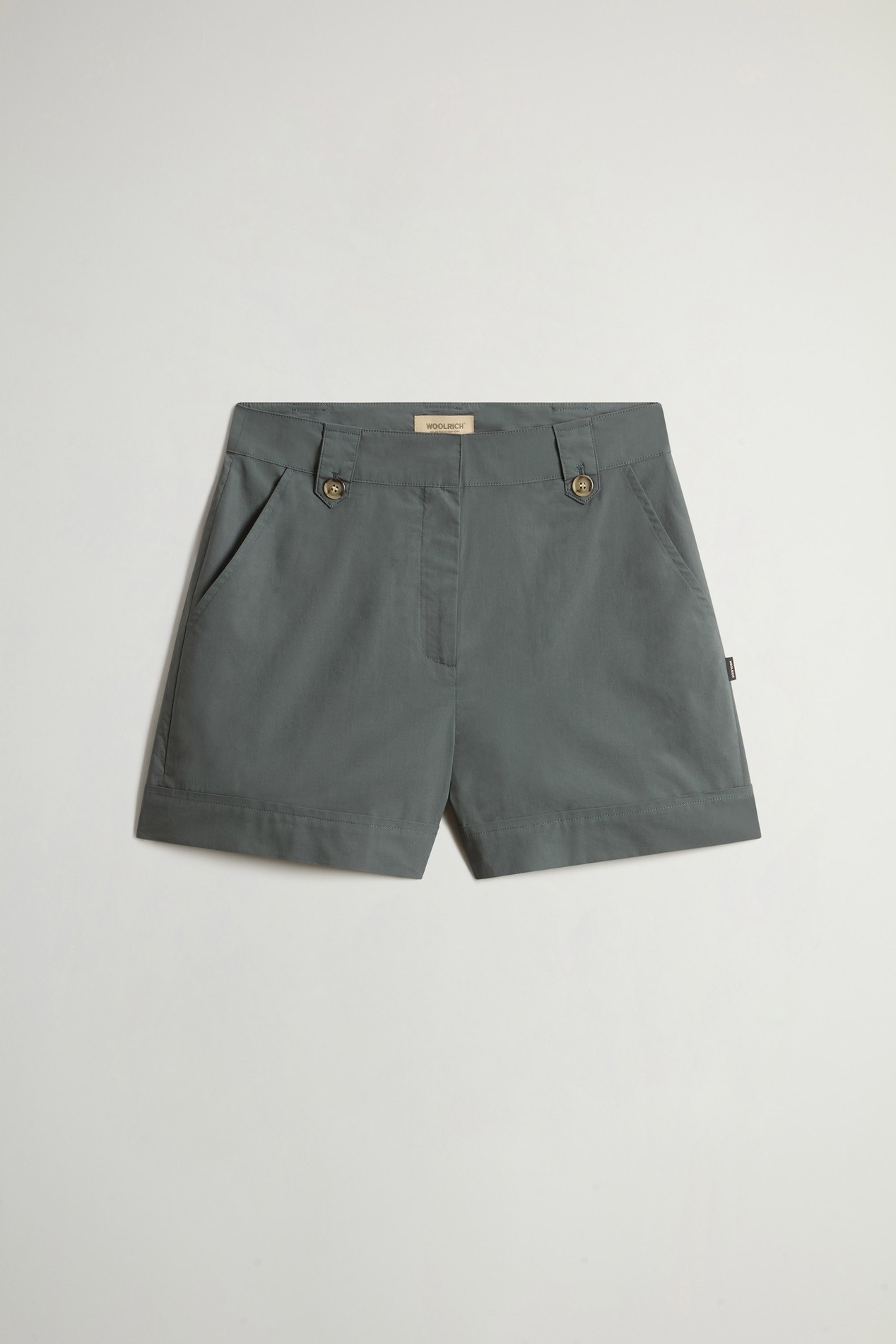 COTTON POPLIN SHORTS Green photo 3 | Woolrich