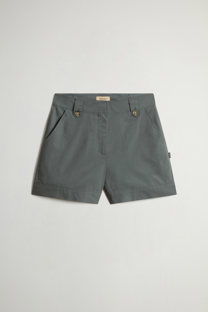 COTTON POPLIN SHORTS Green photo 3 | Woolrich
