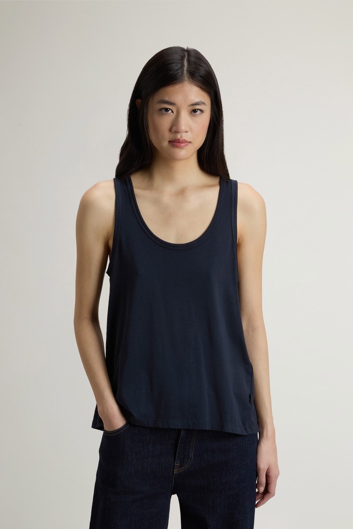Top in Cotton and Modal Blend Blue photo 1 | Woolrich