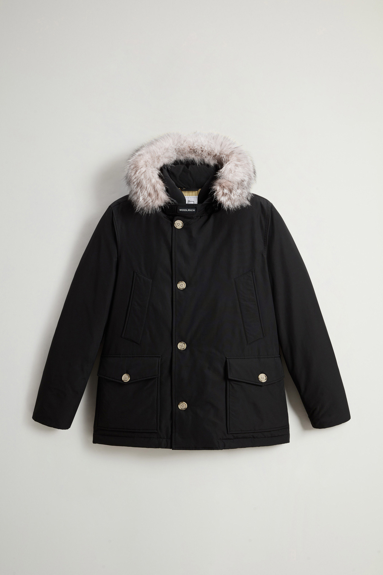 Arctic Anorak in Ramar Cloth with Detachable Fur Black photo 6 | Woolrich