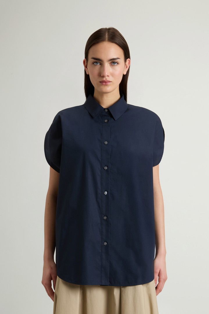 COTTON POPLIN BLOUSE Blue photo 1 | Woolrich
