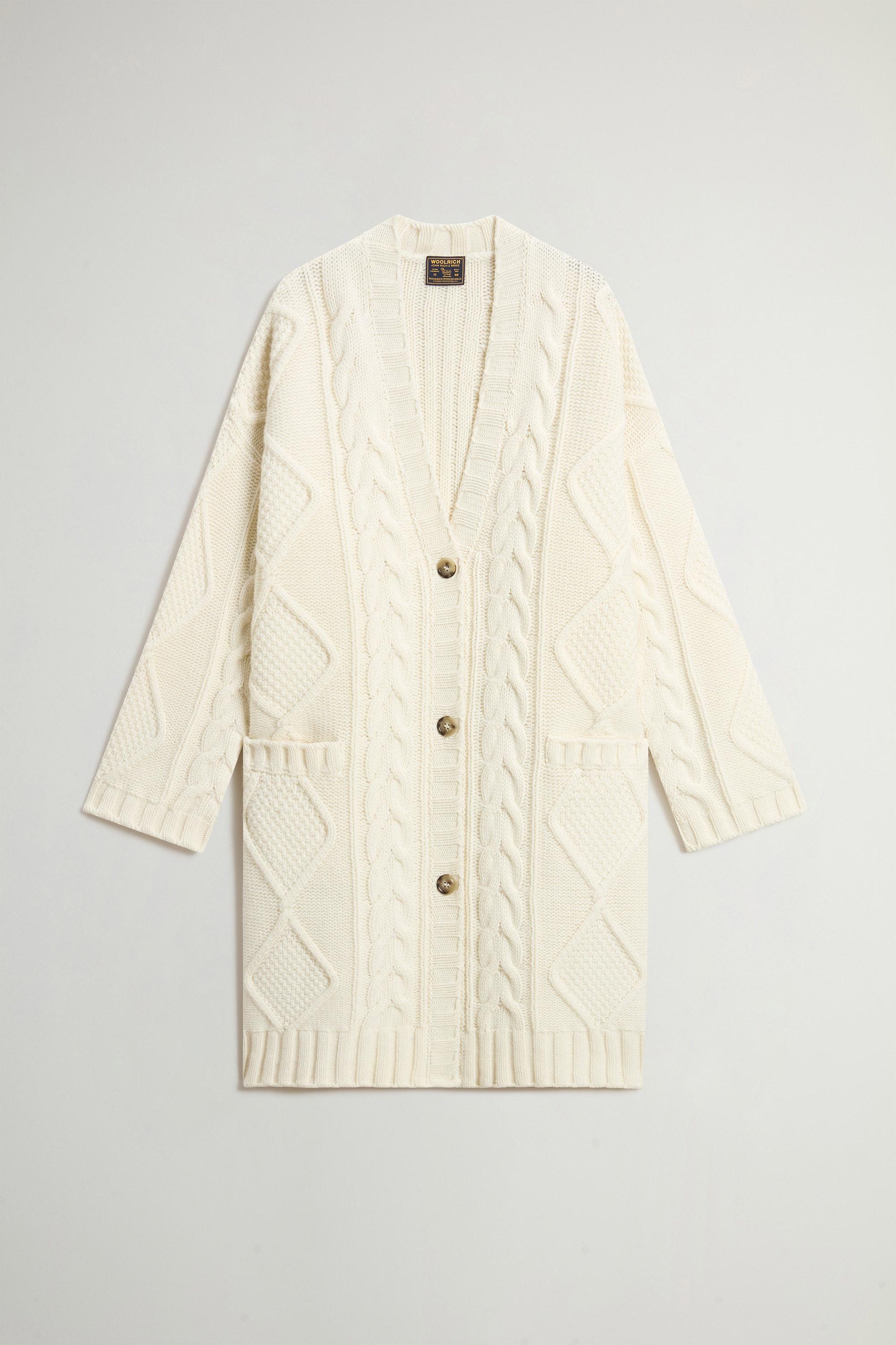 3GG ARAN LONG CARDIGAN White photo 5 | Woolrich