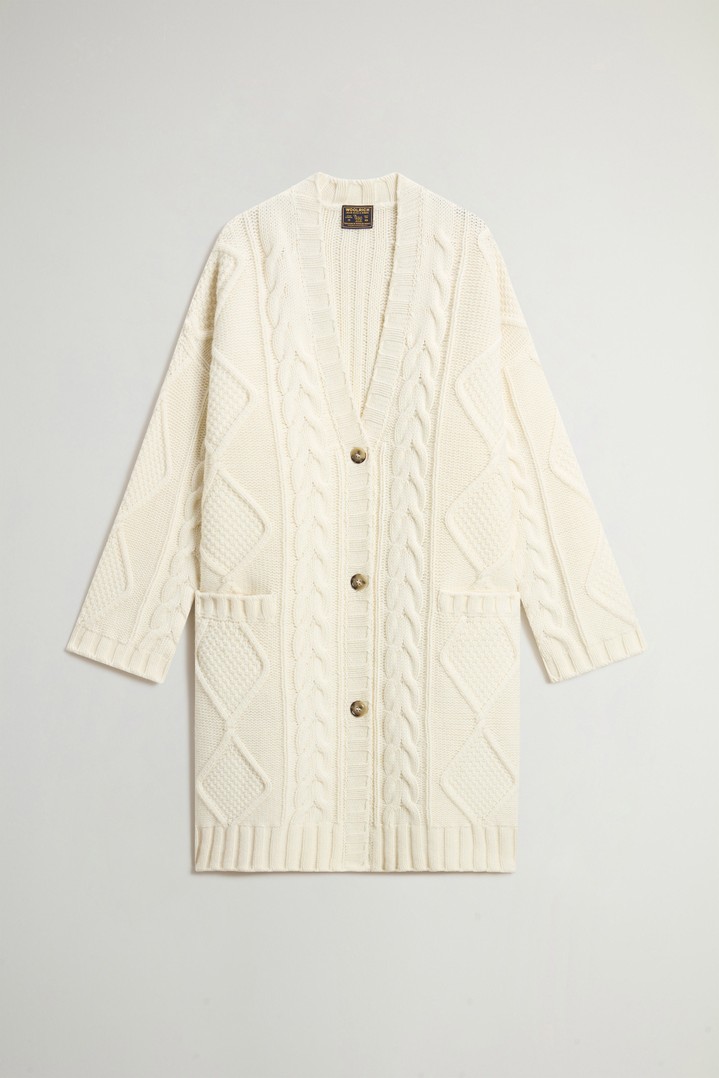 3GG ARAN LONG CARDIGAN White photo 5 | Woolrich