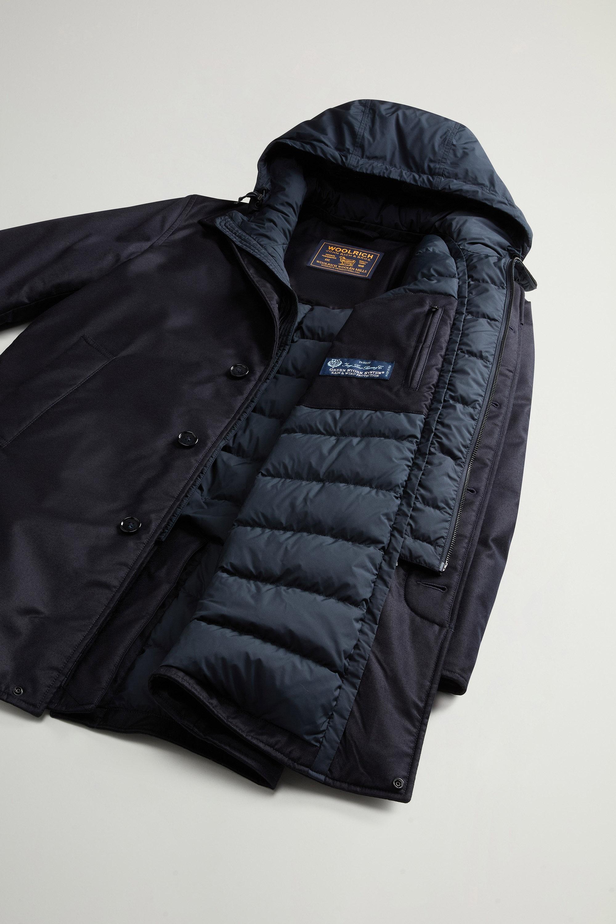 2-in-1 Coat in Italian Virgin Wool and Silk Blue photo 10 | Woolrich