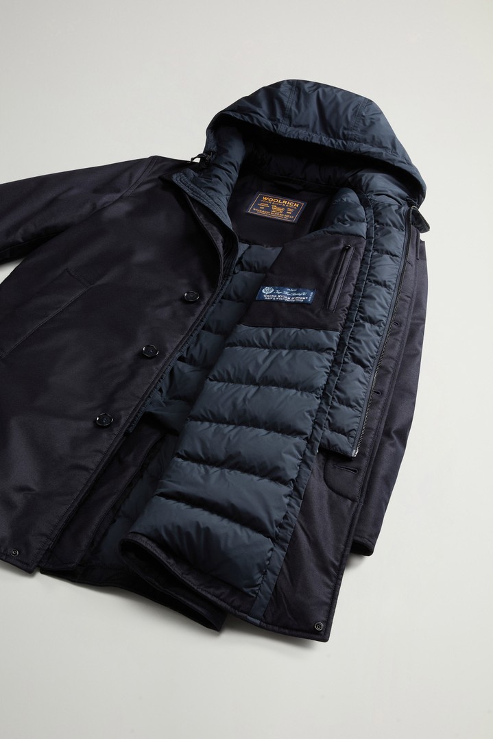 2-in-1 Coat in Italian Virgin Wool and Silk Blue photo 10 | Woolrich