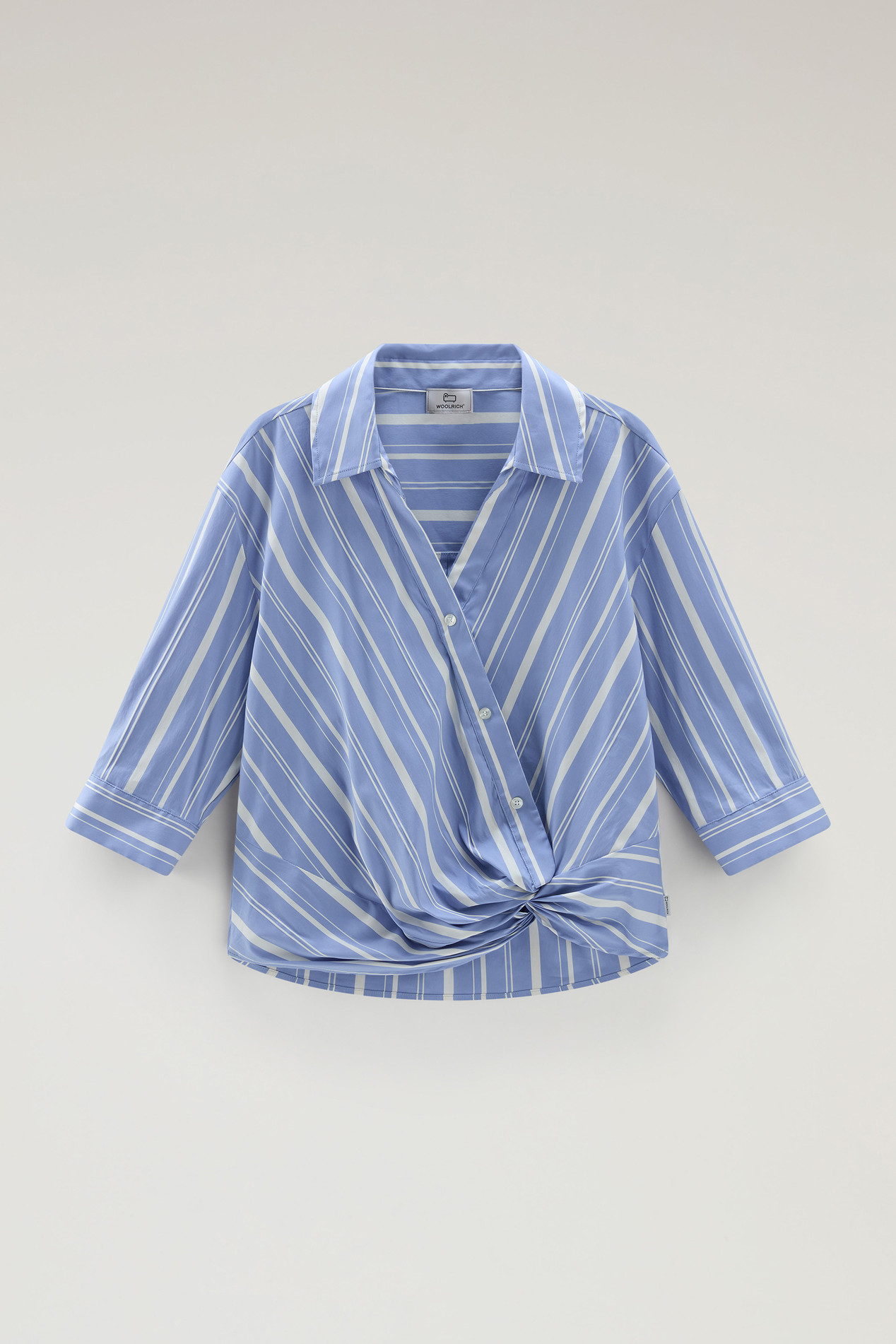 Striped Cotton Fleece Poplin Shirt Multicolor photo 1 | Woolrich