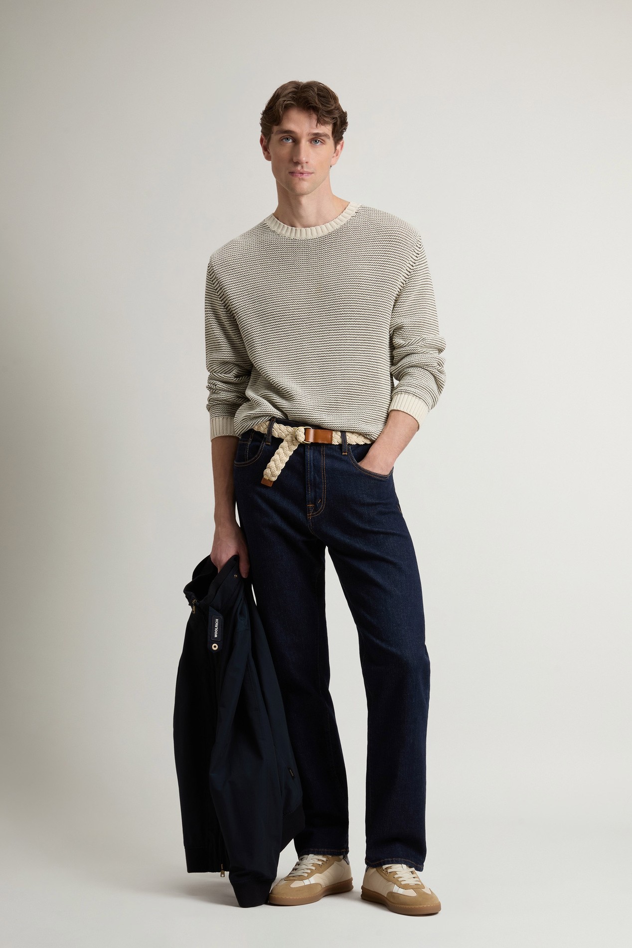 COTTON CREWNECK Beige photo 2 | Woolrich