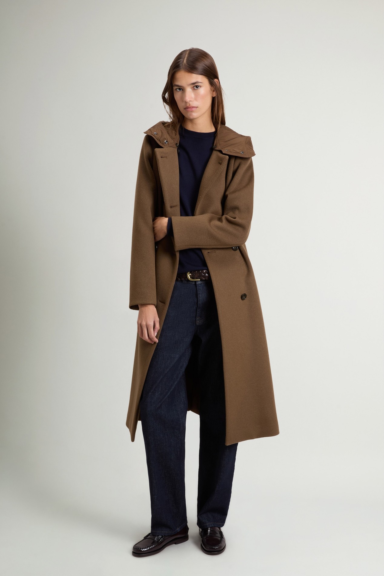 MELTON WOOL COAT Green photo 2 | Woolrich