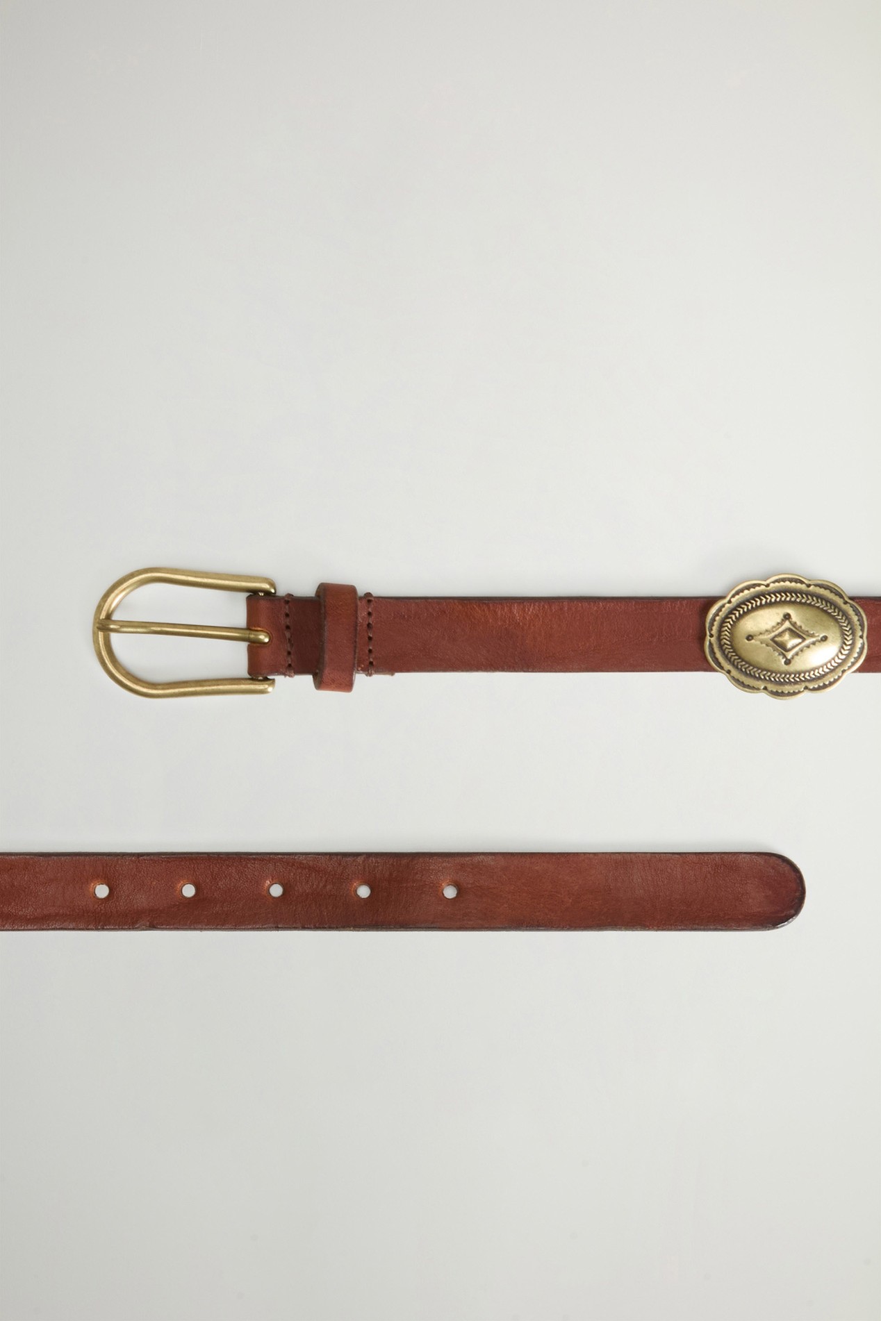 Ceinture en cuir avec boucle Marron photo 2 | Woolrich