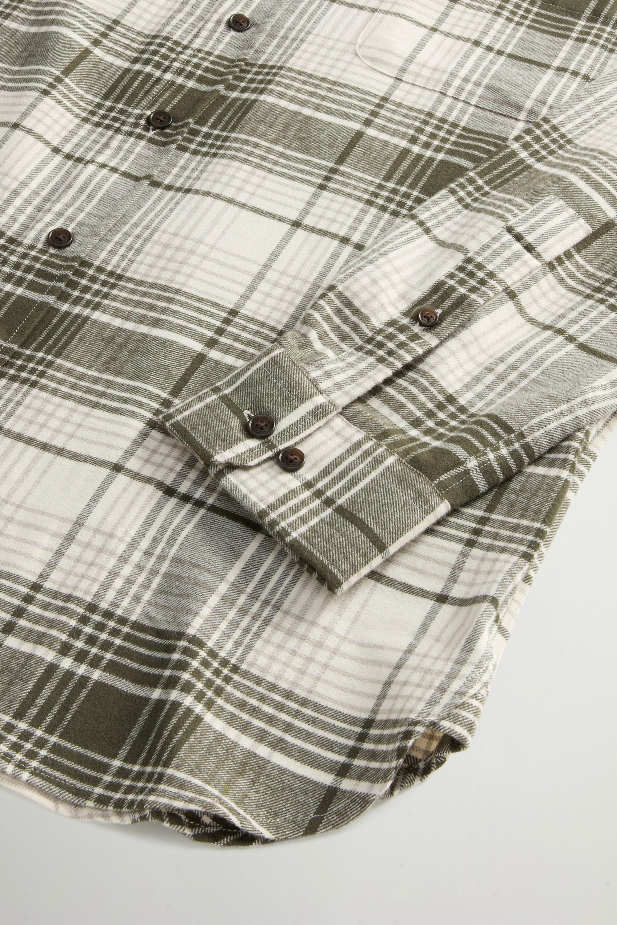 Pure Cotton Flannel Checked Shirt Green photo 7 | Woolrich