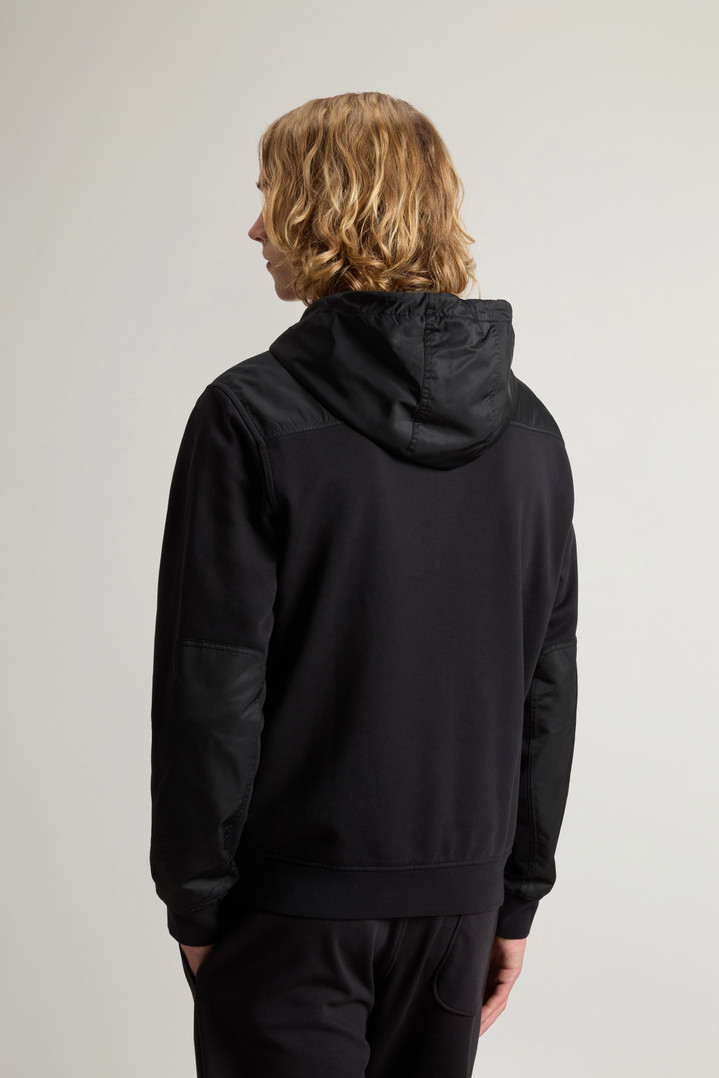 Kapuzenjacke im Hybrid-Design aus reiner Baumwolle und Nylon Schwarz photo 3 | Woolrich