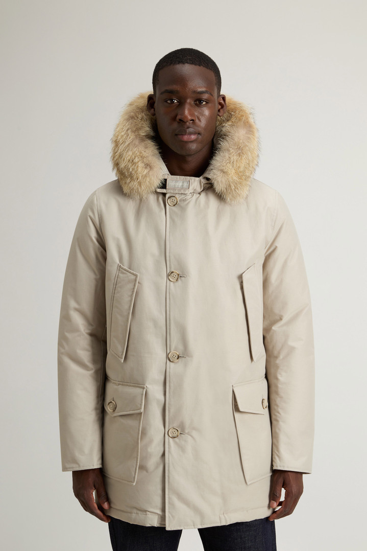 Arctic Parka in Ramar Cloth with Detachable Fur Trim Beige photo 1 | Woolrich