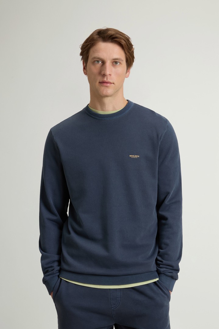GARMENT DYED LOGO CRENEWCK Blue photo 1 | Woolrich