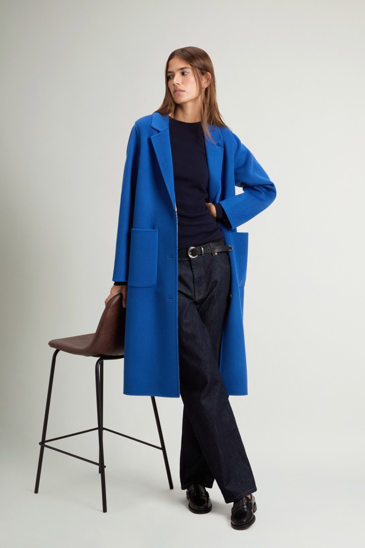 Coat in Double-Face Pure Wool Blue photo 2 | Woolrich