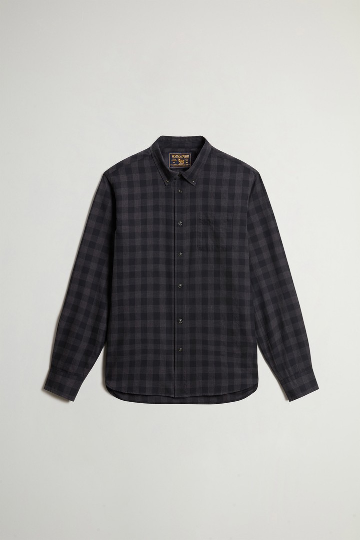 Button-Down Checked Shirt in Pure Cotton Flannel Gray photo 5 | Woolrich