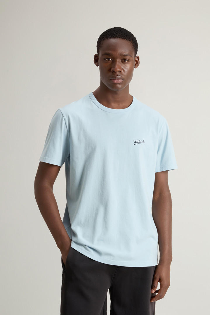 Pure Cotton T-Shirt with Logo Blue photo 1 | Woolrich