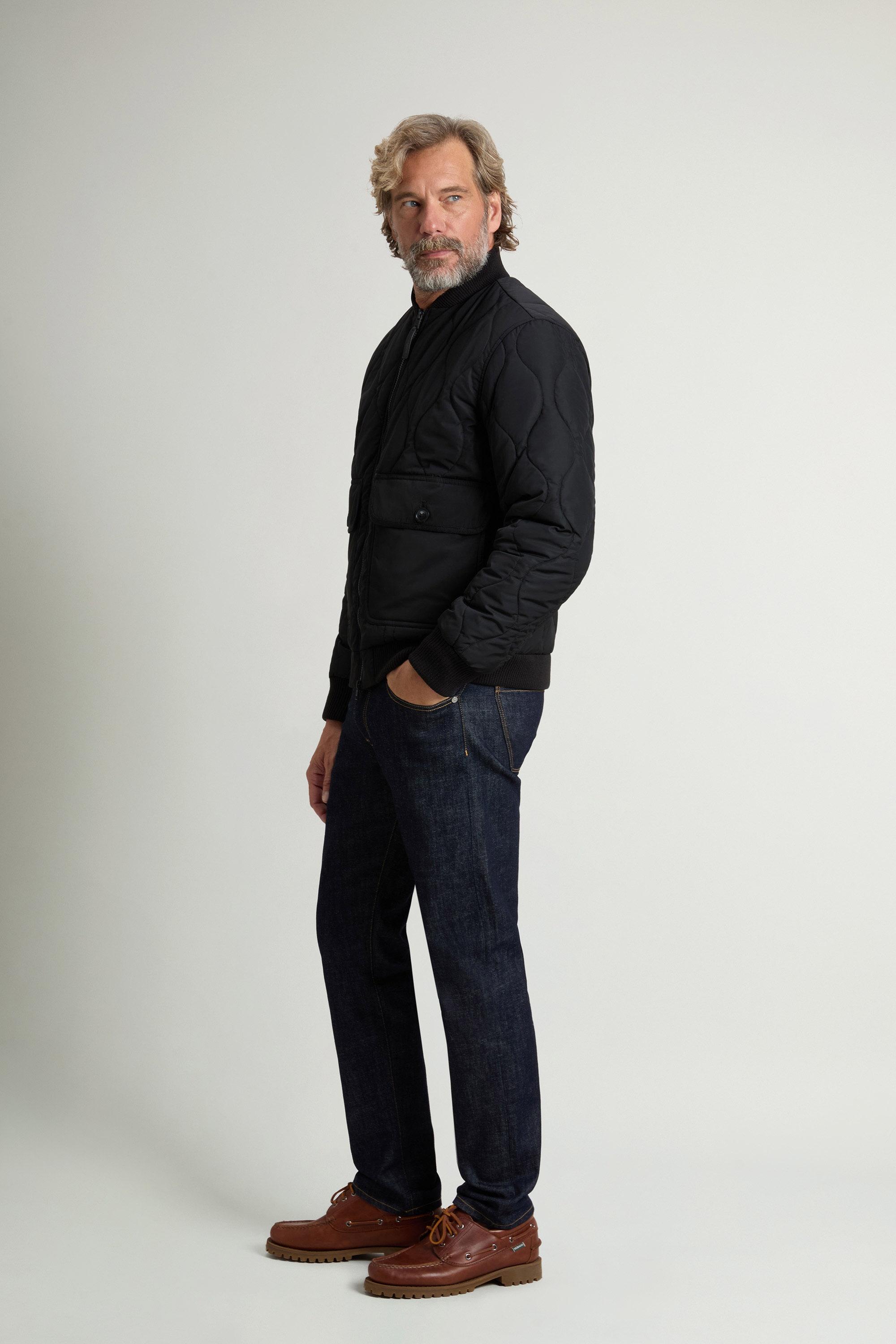 Quilted Bomber Jacket in Glossy Nylon Black photo 1 | Woolrich