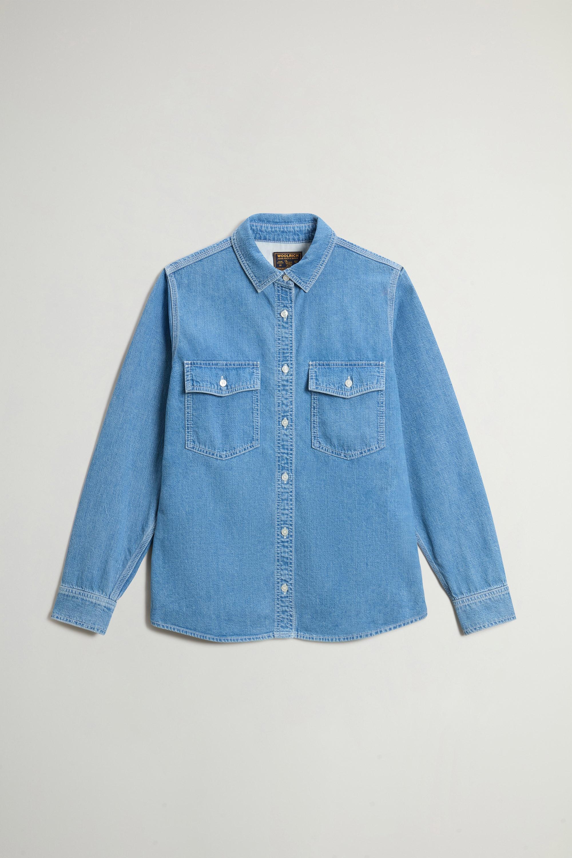 Shirt in Lightweight Pure Cotton Denim Blue photo 5 | Woolrich