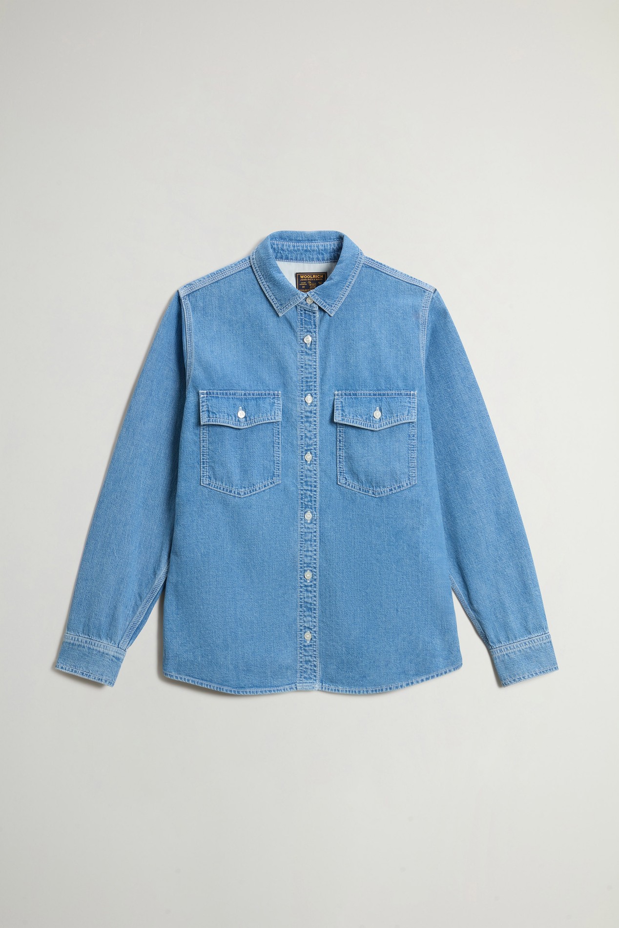 Shirt in Lightweight Pure Cotton Denim Blue photo 5 | Woolrich