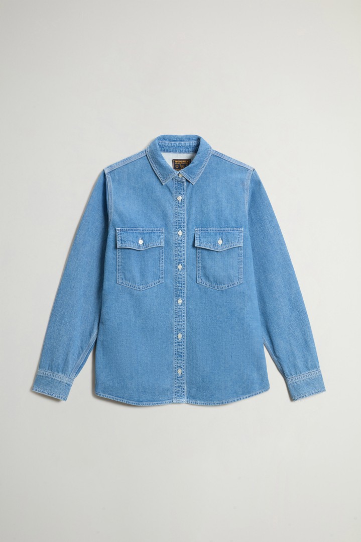 Shirt in Lightweight Pure Cotton Denim Blue photo 5 | Woolrich