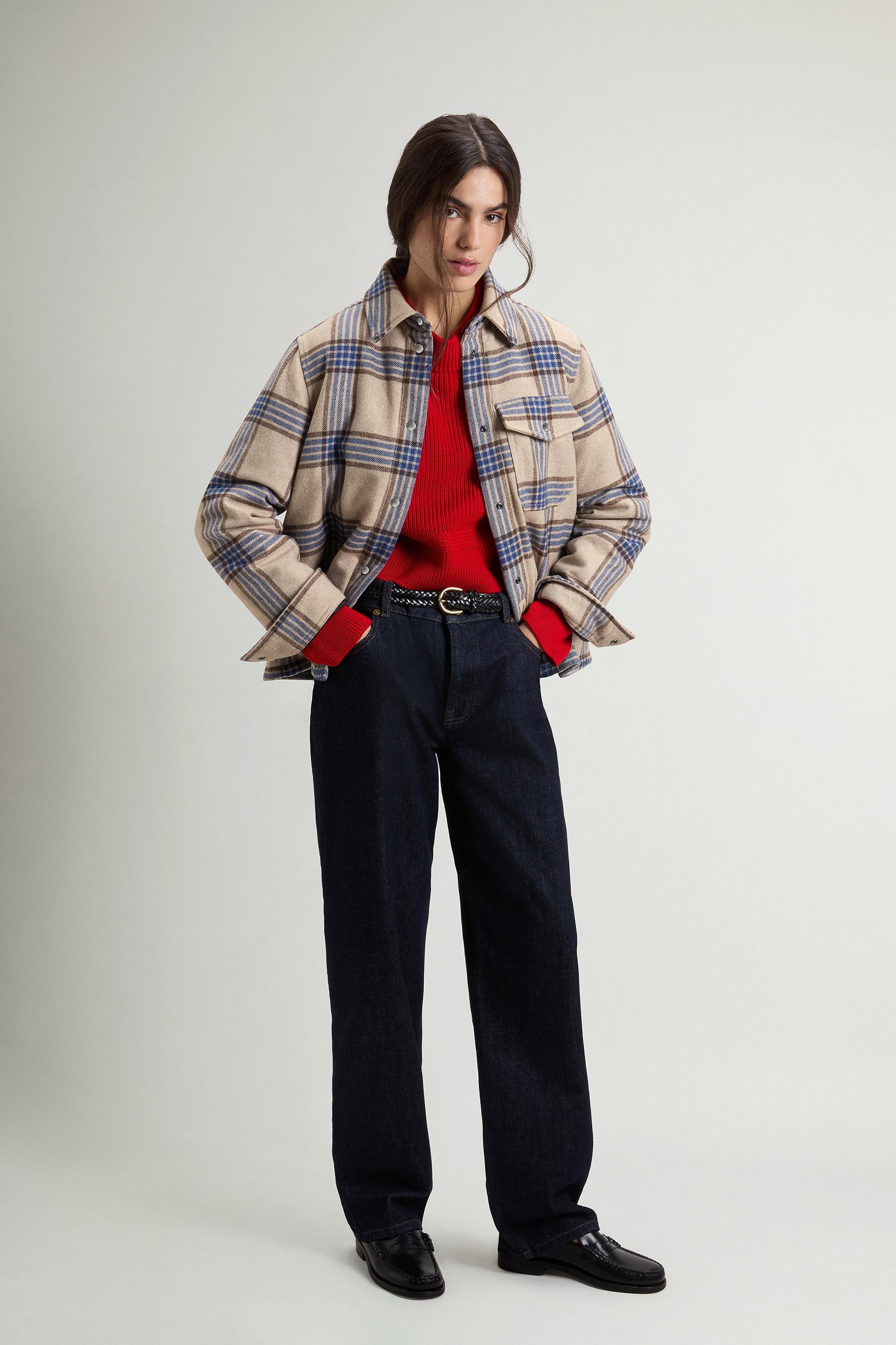 Alaskan Checked Overshirt in Padded Wool Blend Blue photo 1 | Woolrich