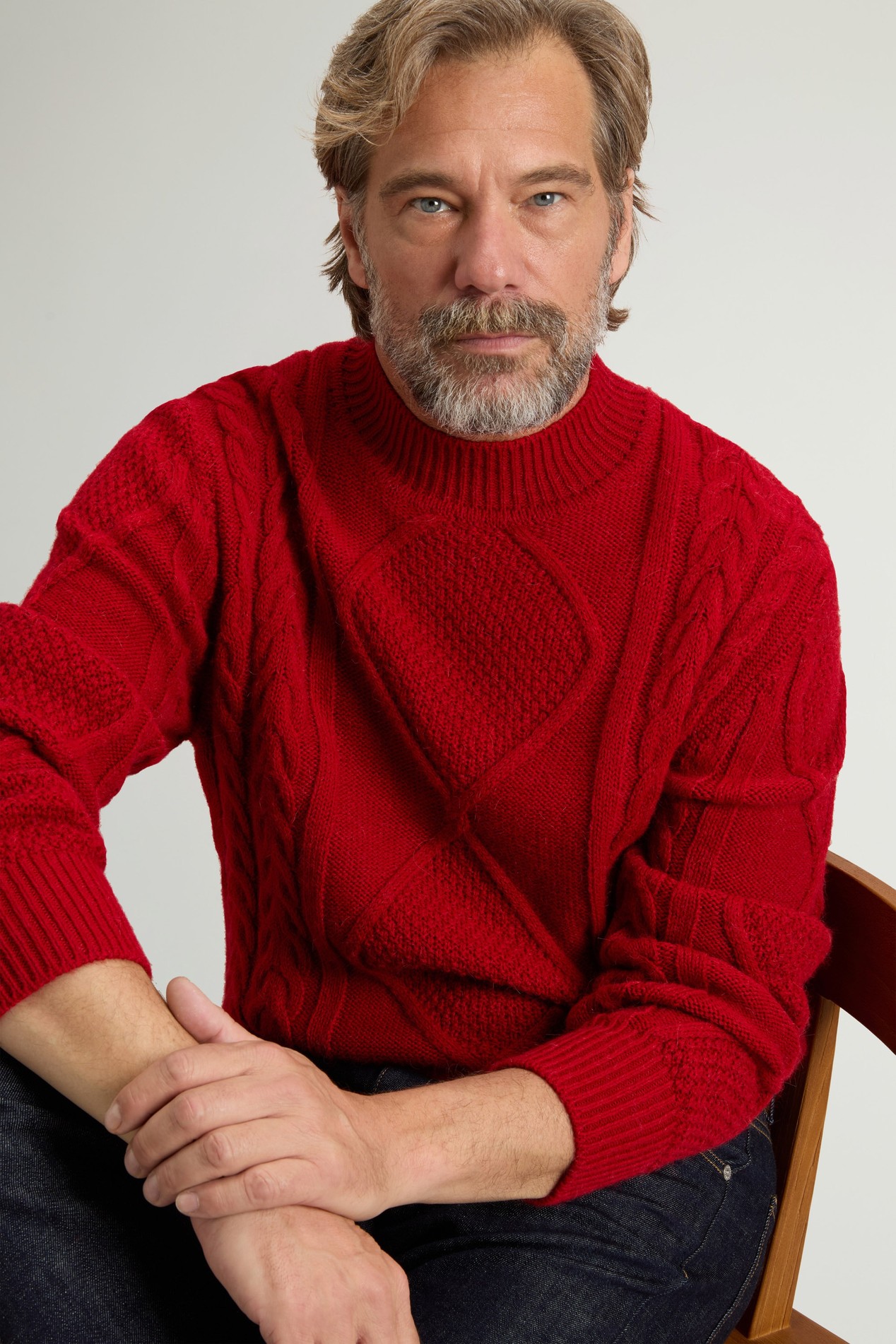 ALPACA BLEND CABLE MOCK NECK GG6 Red photo 4 | Woolrich
