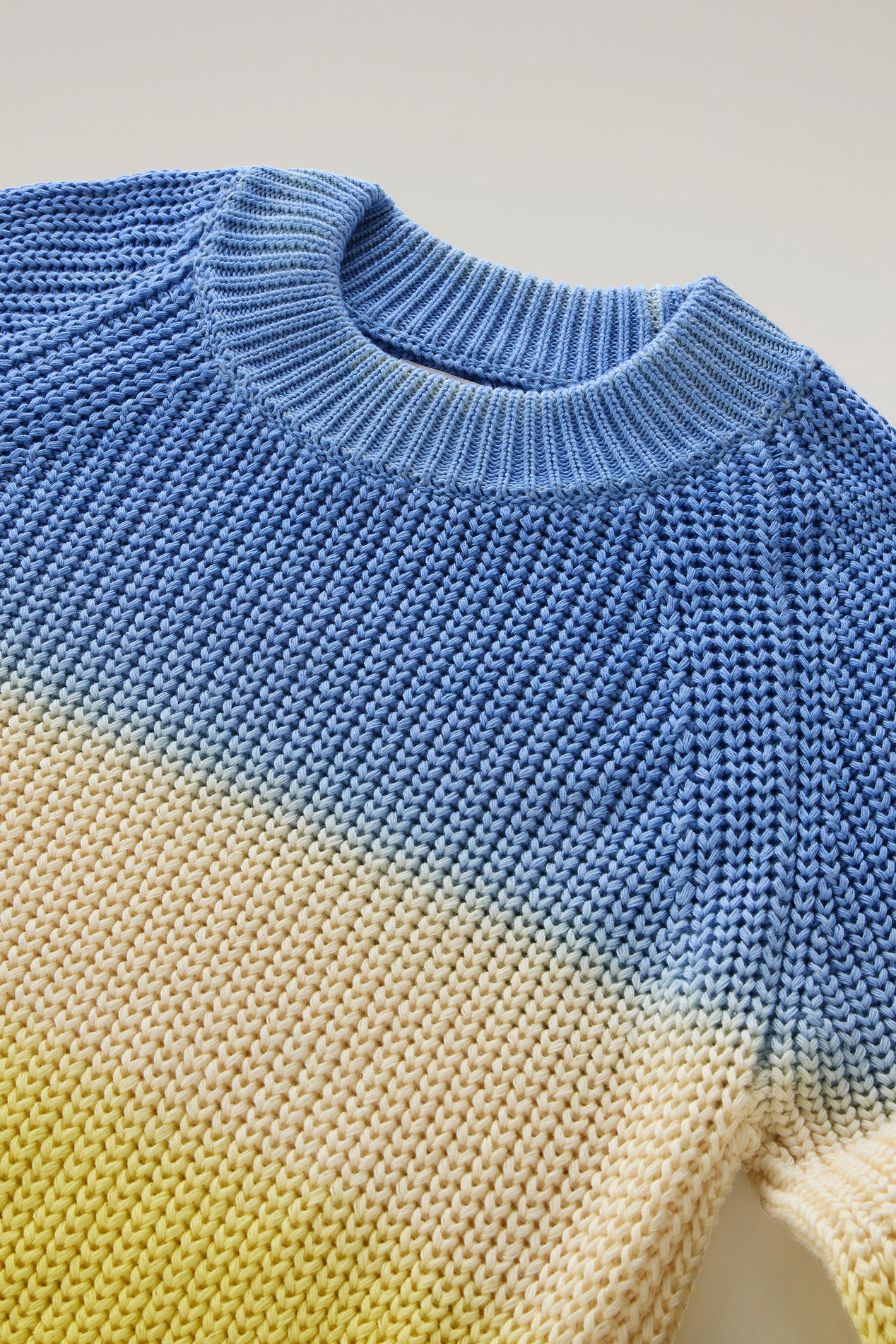 Pure Cotton Crewneck Sweater with Color Shades Blue photo 2 | Woolrich