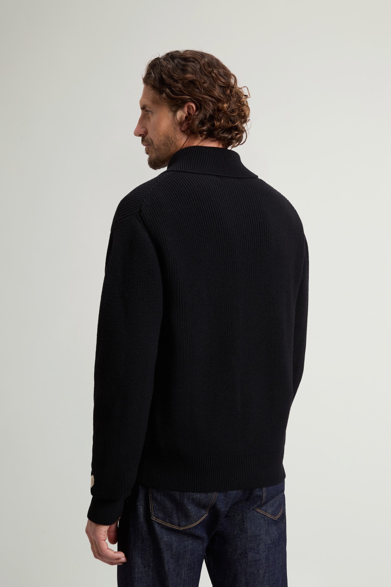 FINE MERINOS FULL-ZIP CARDIGAN GG13 Zwart photo 3 | Woolrich