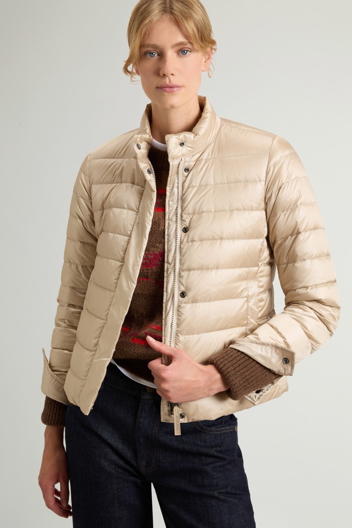 Lightweight Down Jacket in Liquid Nylon Beige photo 4 | Woolrich