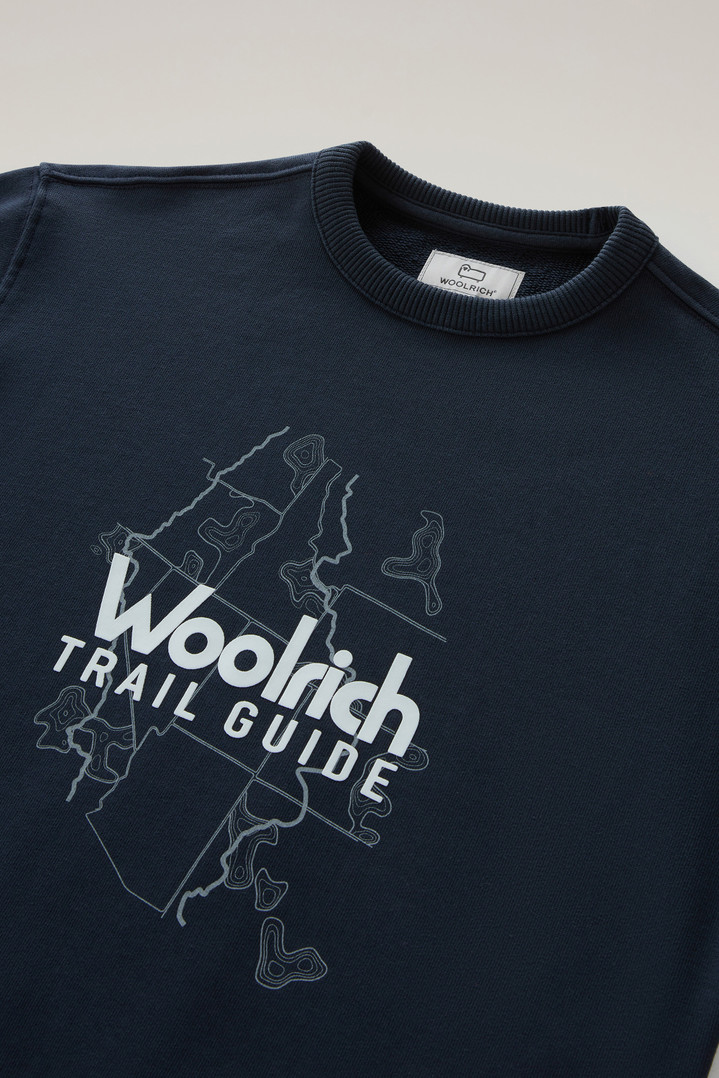 Boys' Pure Cotton Crewneck Sweatshirt with Print Blue photo 3 | Woolrich