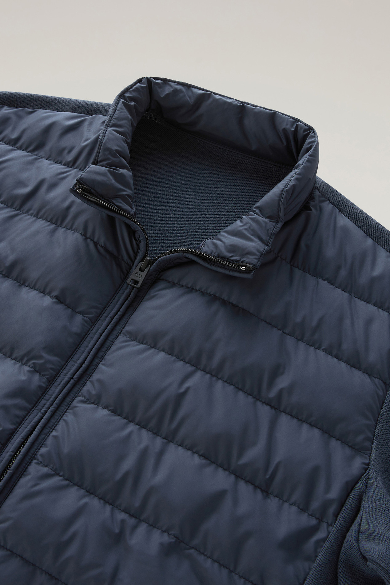 Sundance Hybrid Bomber Jacket in Microfibre and Cotton Knit Blue photo 4 | Woolrich