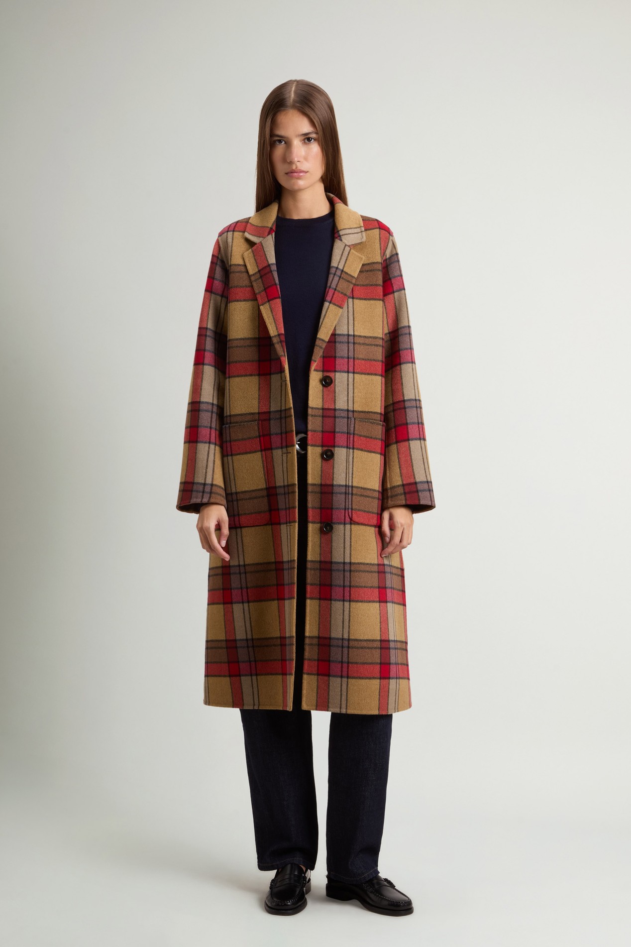 Coat in Double-Face Pure Wool Red photo 1 | Woolrich