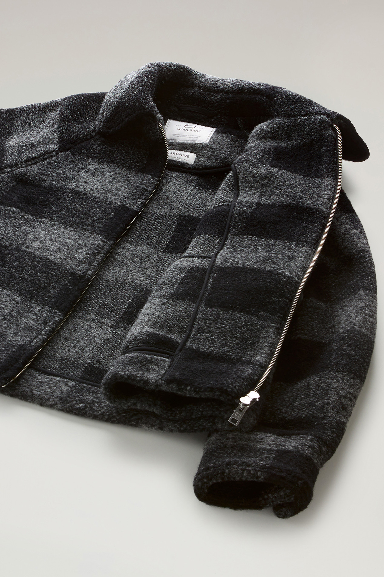 Gentry Overshirt in Wool Blend with Zip Gray photo 4 | Woolrich