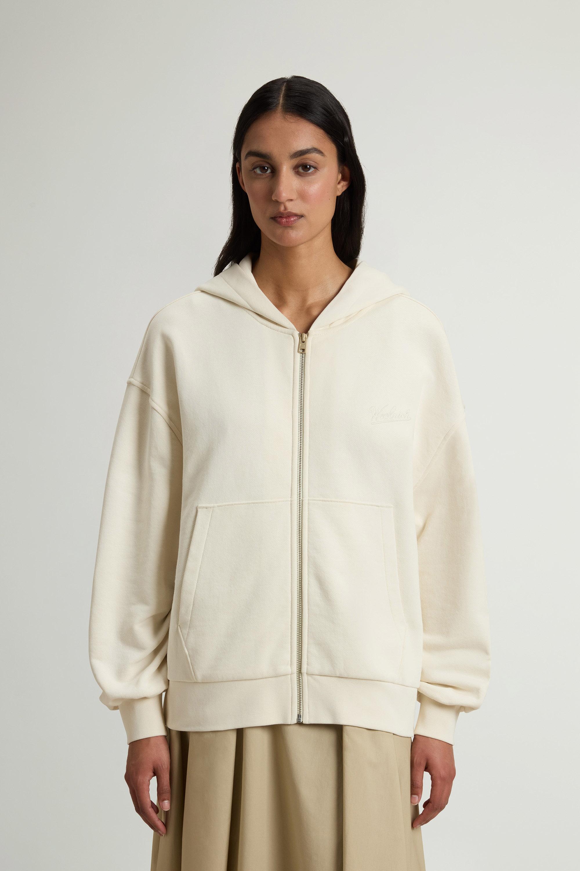 Full-Zipper Hoodie in Pure Cotton White photo 1 | Woolrich