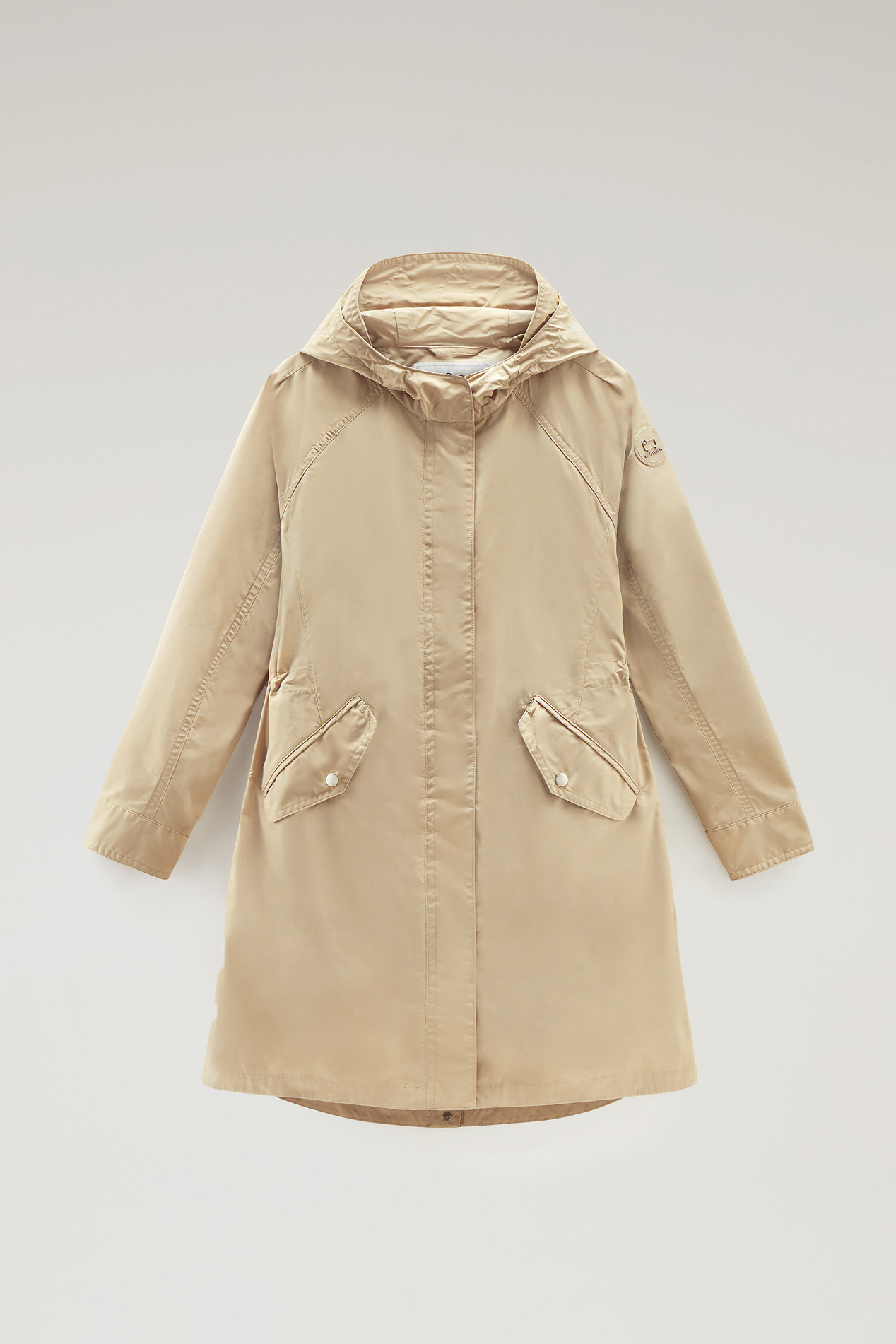 Long Summer Parka in Urban Touch Fabric with Hood Beige photo 1 | Woolrich