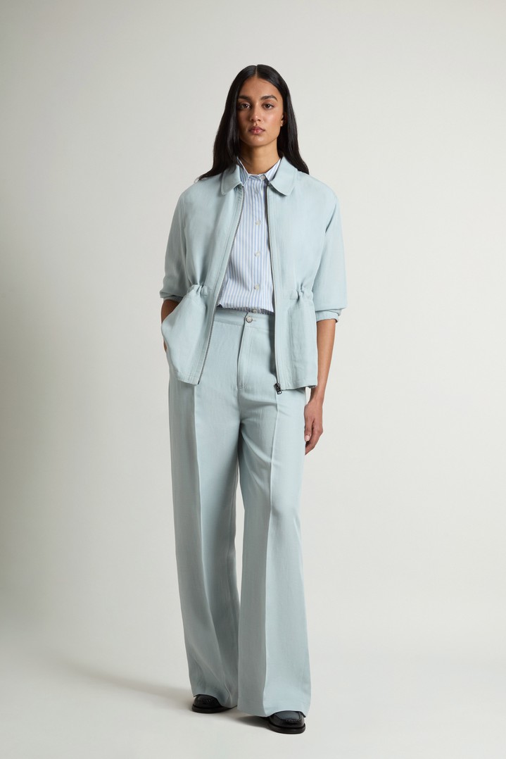 Overshirt in Linen Blend Blue photo 2 | Woolrich