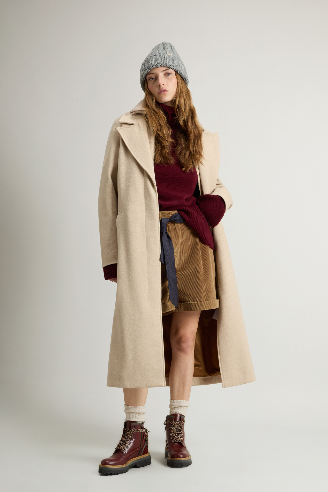 Coat in Pure Virgin Italian Wool Crafted Using a Loro Piana Fabric Beige photo 2 | Woolrich