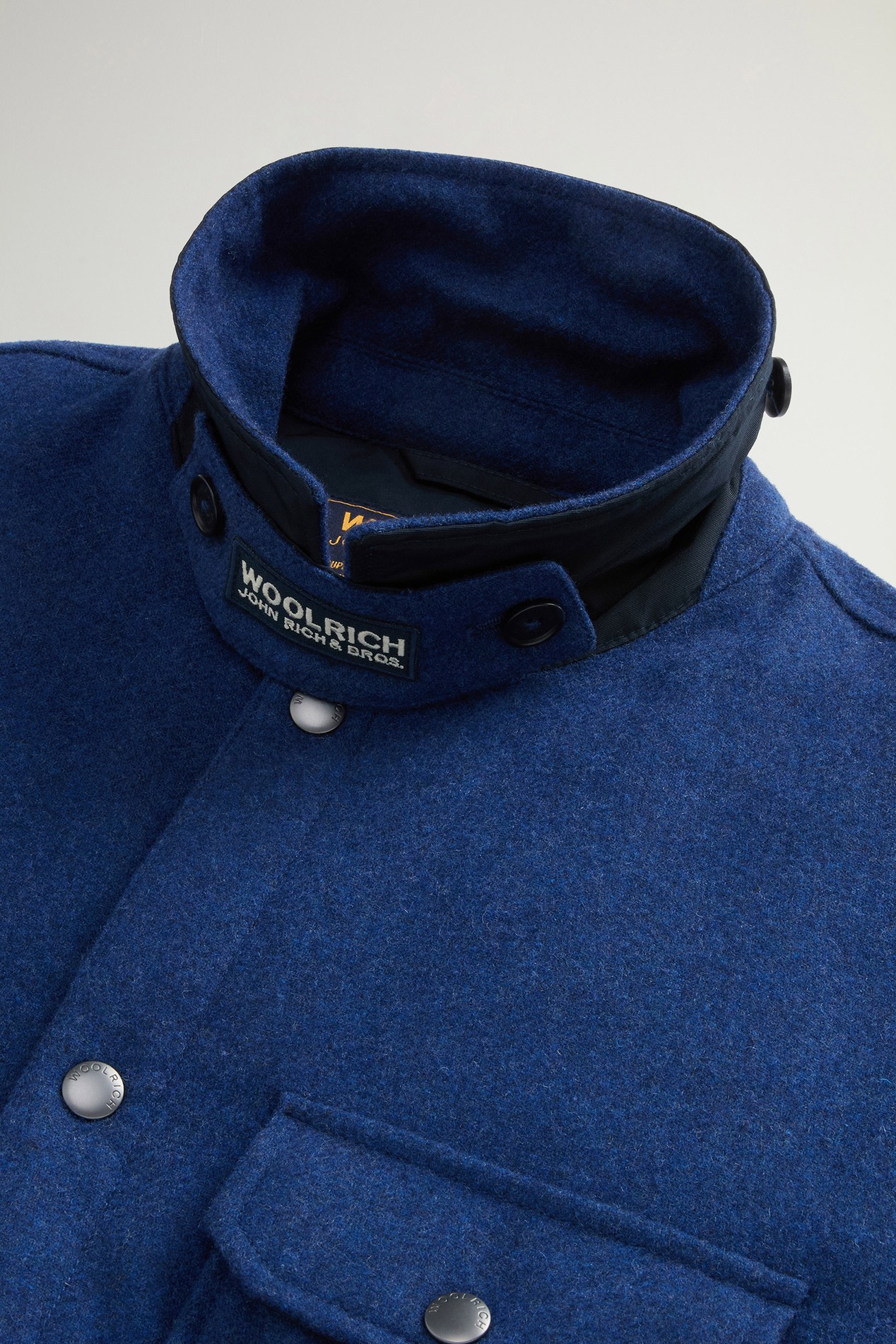Padded Alaskan Overshirt in Recycled Melton Italian Wool Blend Blue photo 2 | Woolrich