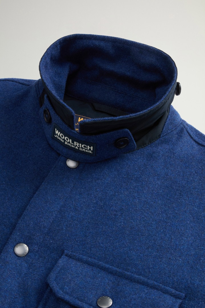 Padded Alaskan Overshirt in Recycled Melton Italian Wool Blend Blue photo 2 | Woolrich