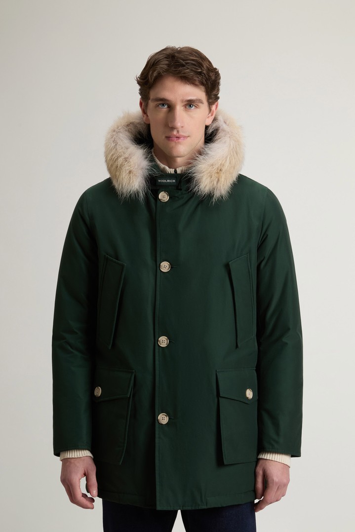 Arctic Parka in Ramar Cloth with Detachable Fur Trim Green photo 1 | Woolrich