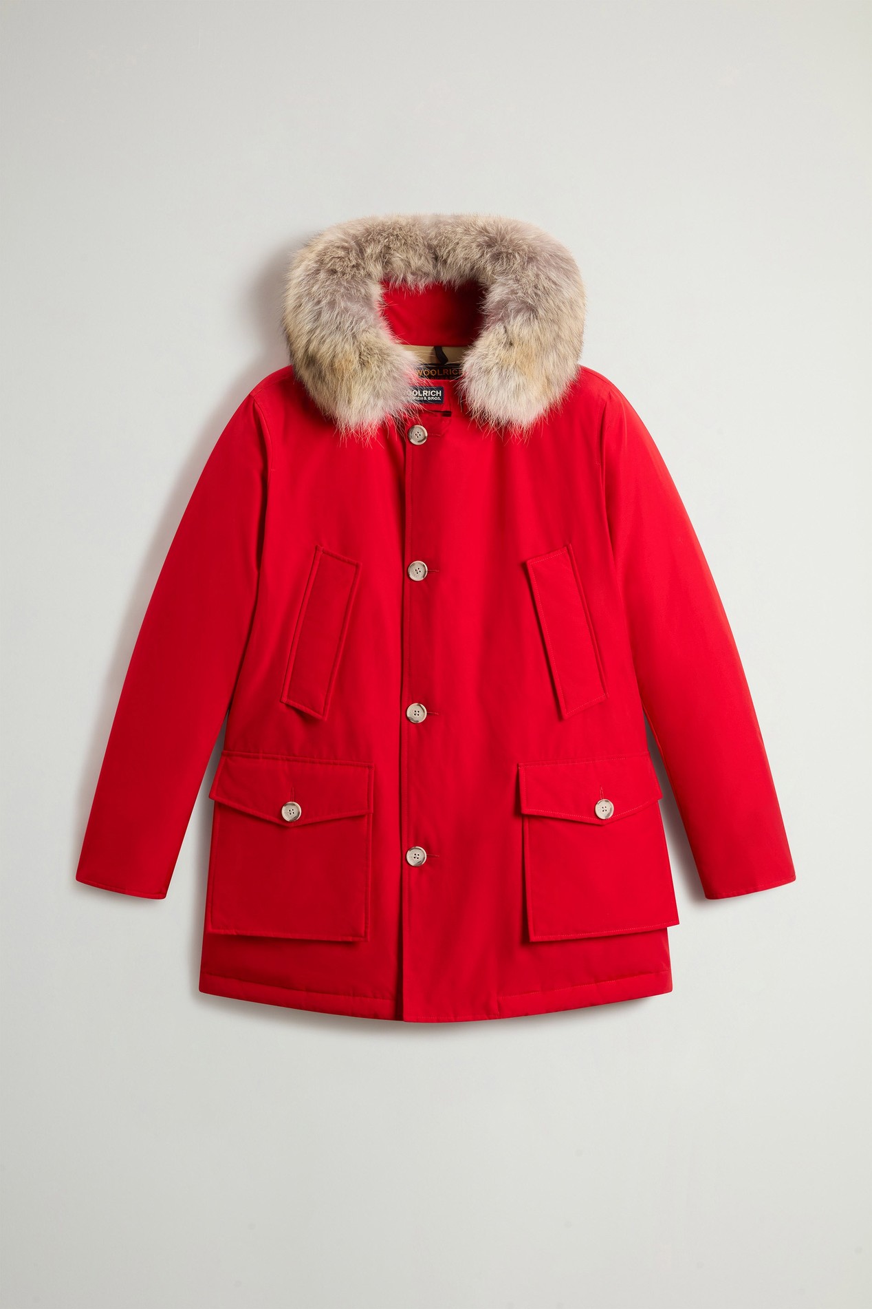 Arctic Parka in Ramar Cloth with Detachable Fur Trim Red photo 5 | Woolrich