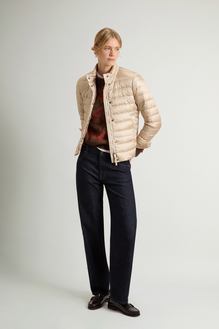 Lightweight Down Jacket in Liquid Nylon Beige photo 2 | Woolrich