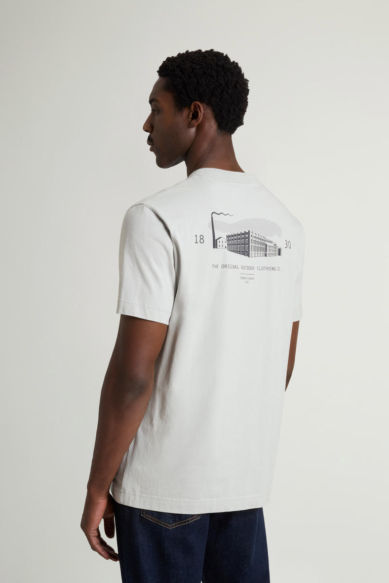 T-Shirt in Pure Cotton with Small Pocket Gray photo 1 | Woolrich
